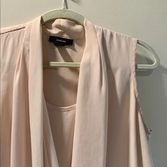 Alfani Ballet Pink Asymmetrical Draped Blouse S - Picture 2 of 8